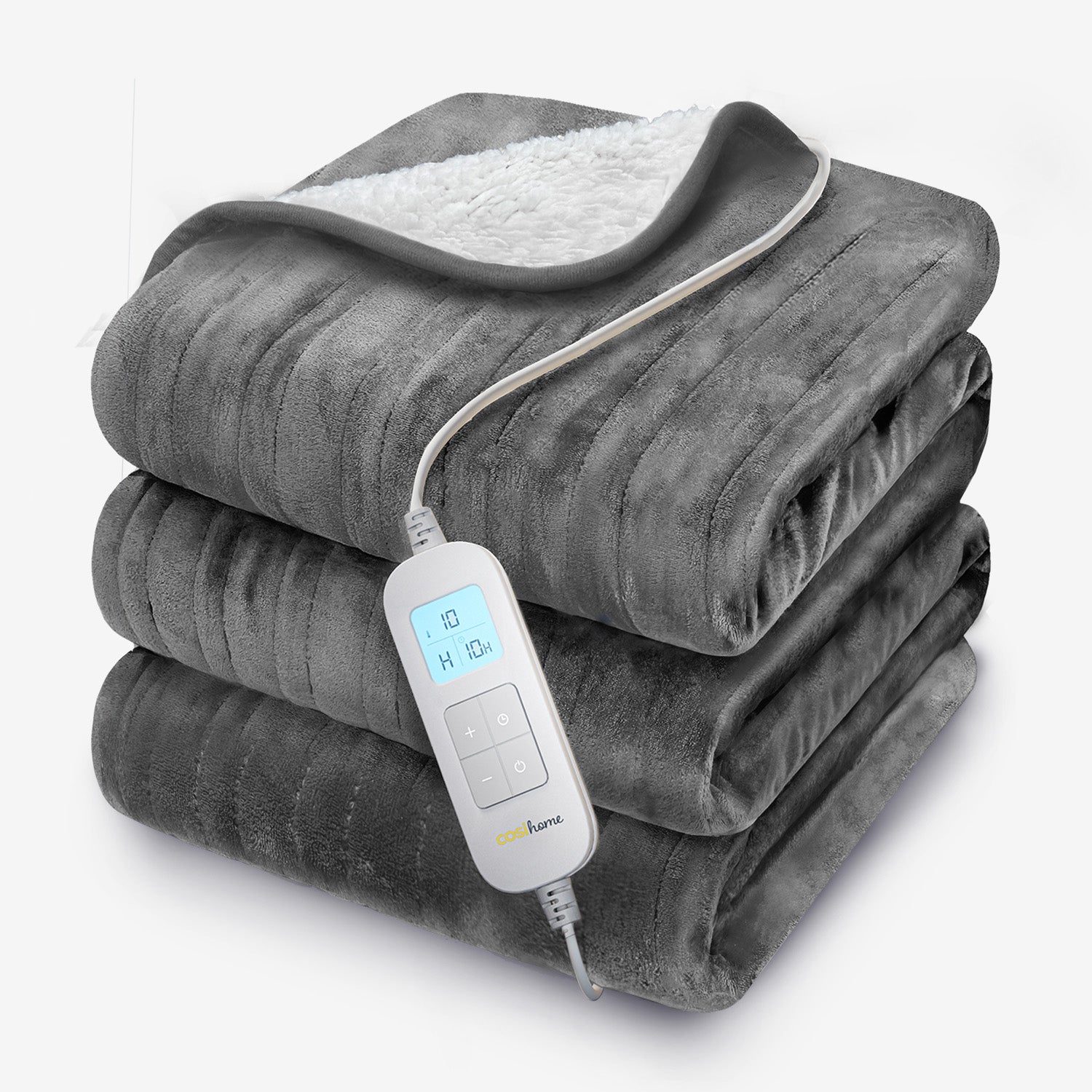 Doble vellón & Sherpa Eléctrico <tc>Manta Térmica Eléctrica</tc> - gris