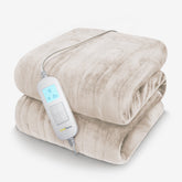 Fleece Electric Heated Throw - cream